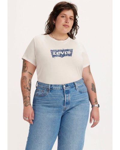 Levi's Levi's® Plus Rundhalsshirt PL PERFECT TEE WHITES - Blau