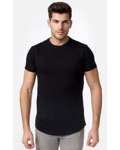 Tazzio T-Shirt E105 Basic Rundhalsshirt - Schwarz