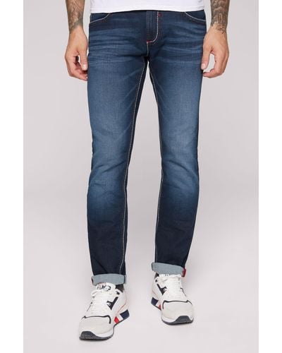 Camp David Regular-fit-Jeans mit breiten Nähten - Blau