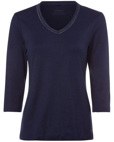 Olsen T-Shirt Long Sleeves - Blau