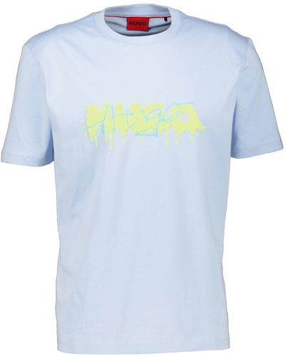 HUGO T-Shirt DACATION Regular Fit (1-tlg) - Blau