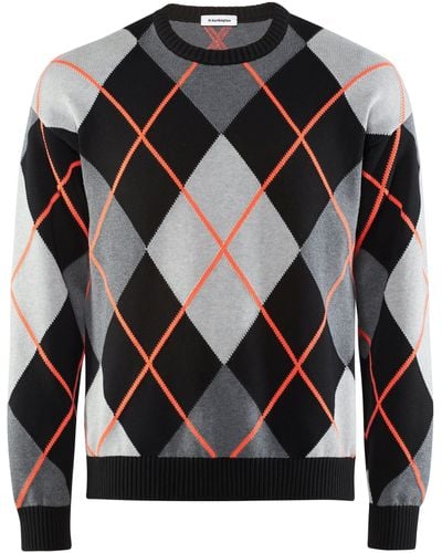 Burlington Strickpullover Argyle Sweater aus Baumwolle - Schwarz
