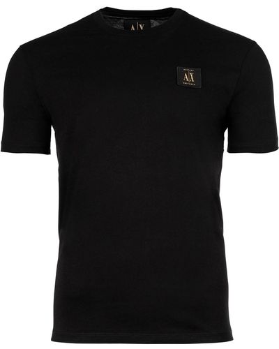 Armani Exchange T-Shirt - Rundhals, Kurzarm, Logo - Schwarz