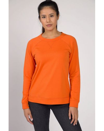 Gina Laura Sweatshirt Sweater extraweich Rundhals Raglan-Langarm - Orange