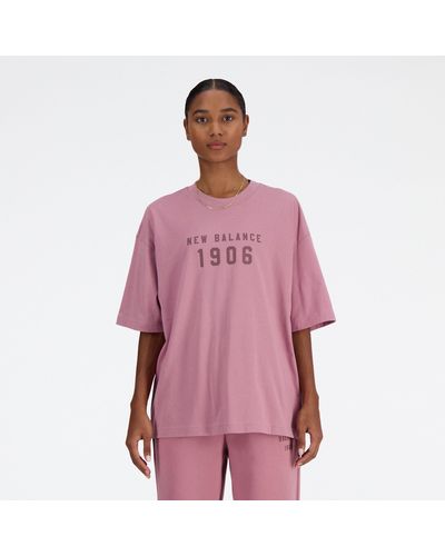 New Balance T-Shirt WOMENS LIFESTYLE /S TOP - Pink