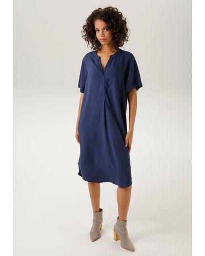 Aniston CASUAL Blusenkleid in trendigen Farben - Blau