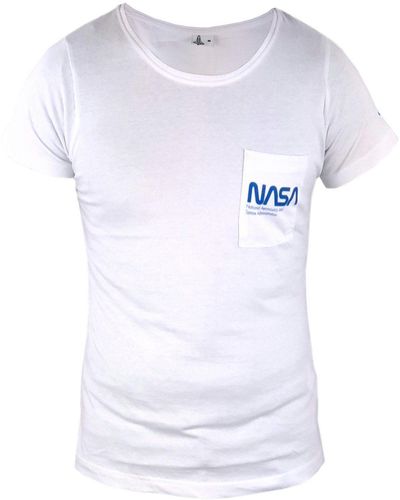 NASA T- Space Center kurzarm Shirt Gr. S bis XL, 100% Baumwolle - Weiß