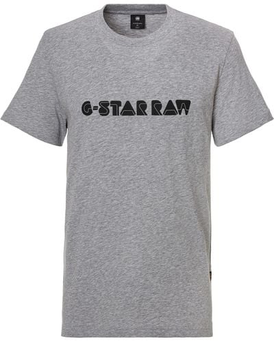 G-Star RAW Shirt Graphic script r t - Grau