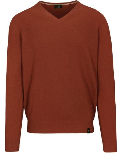 COMMANDER Sweatshirt (S)NOS V-Pullover, Uni - Braun
