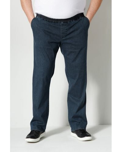 Men Plus 5-Pocket-Jeans Schlupfjeans Spezialschnitt - Blau