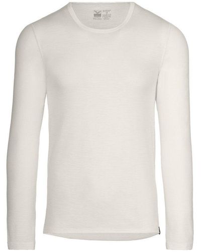 Trigema Kurzarmshirt Sportshirt aus Merinowolle (1-tlg) - Weiß