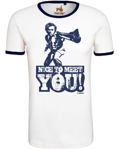 Logoshirt T-Shirt Dirty Harry – Nice To Meet You mit coolem Print - Weiß