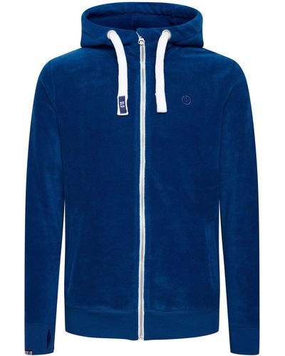 Solid Fleecejacke SDLoki Sweatshirtjacke mit hochabschließendem Kragen - Blau