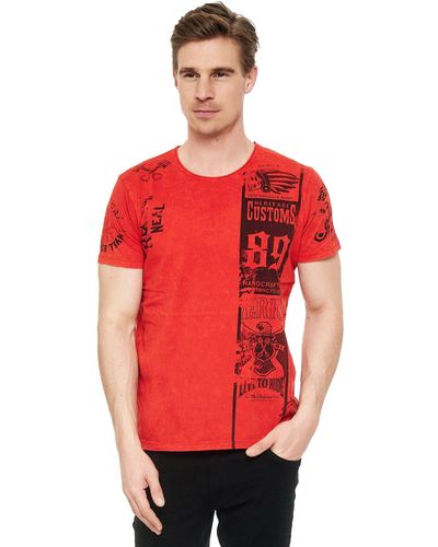 Rusty Neal T-Shirt mit modernem Print - Rot