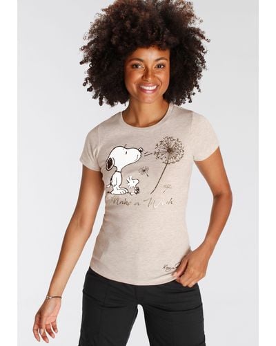 Kangaroos Kurzarmshirt mit lizensiertem Snoopy Print Originaldesign - Grau