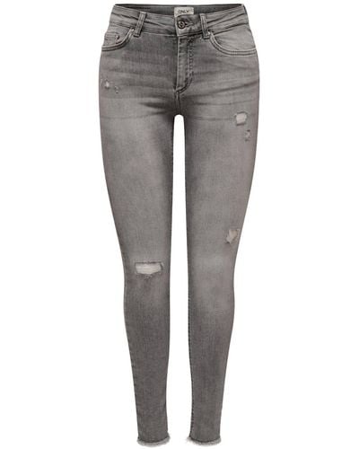 ONLY 5-Pocket- Jeans ONLBLUSH Skinny Fit (1-tlg) - Grau