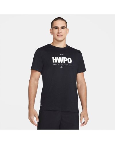 Nike T- Shirt M NK DFC TEE MF HWPO BLACK - Schwarz