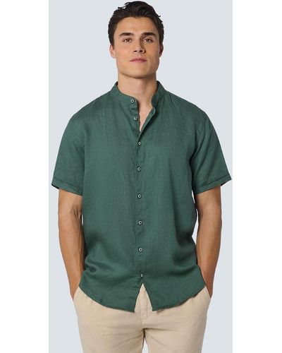 No Excess Kurzarm Leinenhemd - lässiges Sommer Hemd - Shirt Short Sleeve Linen - Grün
