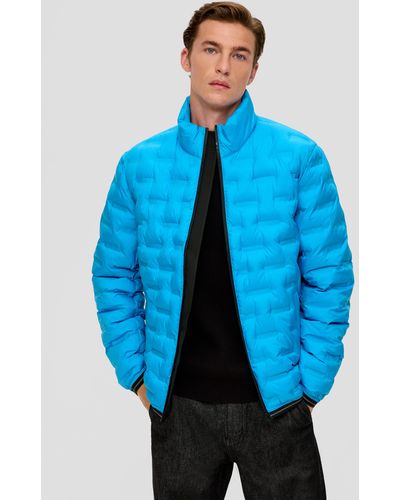 S.oliver Allwetterjacke Jacke mit Reißverschlusstaschen Logo - Blau