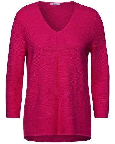 Cecil Sweatshirt TOS_Structured V-Neck - Pink