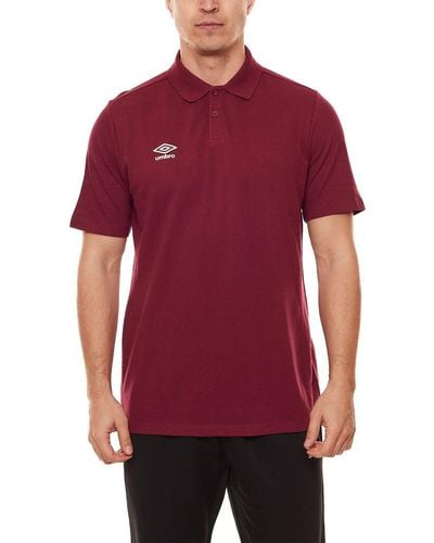 Umbro Rundhalsshirt Club Essential Polohemd zeitloses Polo- UMTM0323-6JY Golf-Shirt Bordeaux - Rot