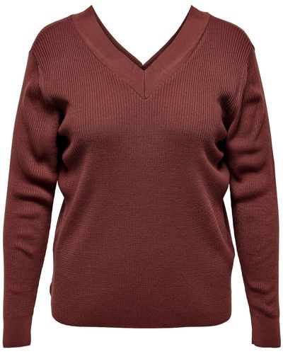 Only Carmakoma Strickpullover - Rot