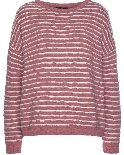 Mavi Rundhalspullover MESA Stripe Sweater Pulli Oversize look mit Rundhalsausschnitt - Pink