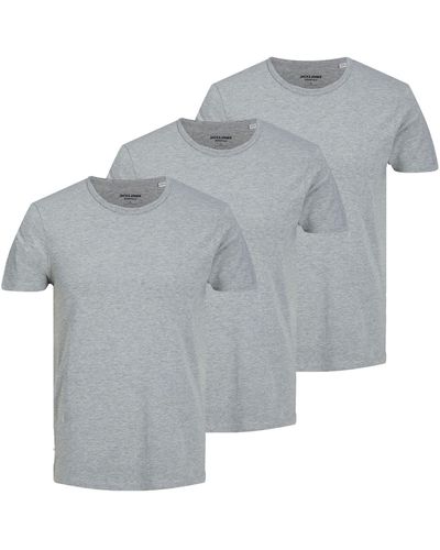 Jack & Jones T-Shirt BASIC für jeden Tag schlichten Design im 3er Pack - Grau