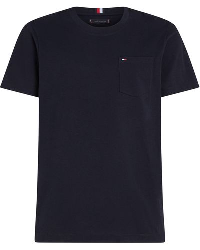 Tommy Hilfiger T-Shirt BT-POCKET TEE-B Große Größen mit Brusttasche - Blau