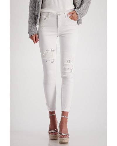 Monari Regular-fit-Jeans Hose cloudy grey - Weiß