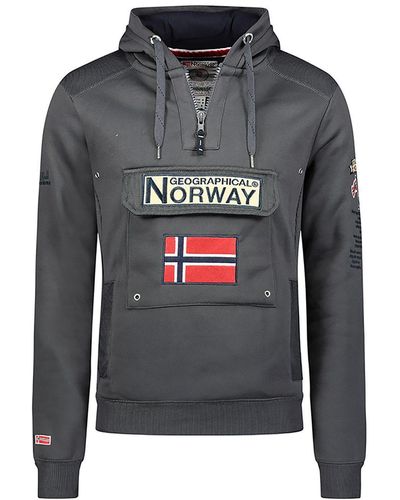 Geo Norway Geo Hoodie Geographical Norway Sweater GYMCLASS WW2477H/GN Dunkelgrau - Schwarz