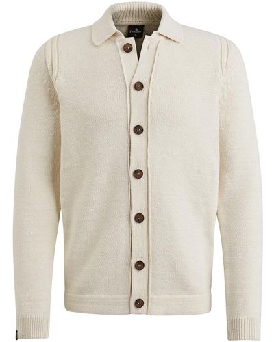 Vanguard Strickjacke Button jacket cotton blend - Weiß