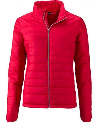 James & Nicholson Outdoorjacke Ladies` Padded Jacket / Taillierter Schnitt - Rot