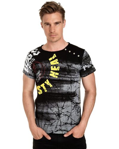 Rusty Neal T-Shirt mit großflächigem Front-Print - Schwarz