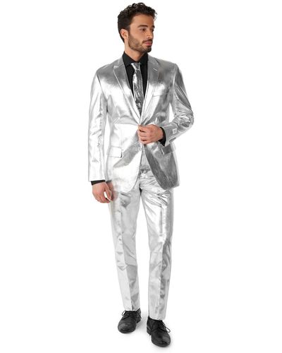 Opposuits Shiny Silver Makes you shine: (Raum)Anzug in metallisch-futuristischem Silber - Weiß