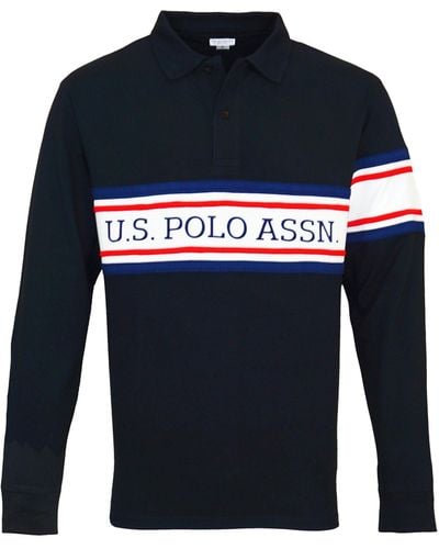 U.S. POLO ASSN. Shirt Poloshirt Longsleeve (1-tlg) - Blau