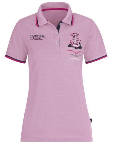 Trigema Poloshirt mit maritimem Aufdruck - Pink