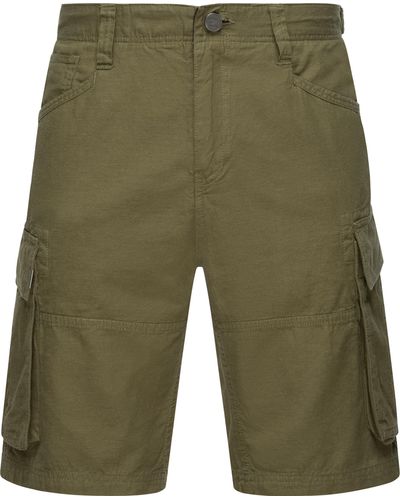 Ragwear Shorts Merly Linen (1-tlg) Kurze Leinenhose in Cargo-Optik - Grün