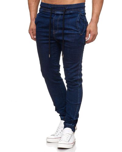 Tazzio Straight-Jeans 17504 Sweat Hose im Jogger-Stil - Blau