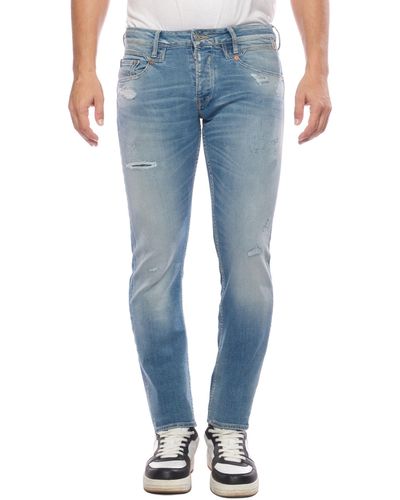 Le Temps Des Cerises Slim-fit-Jeans mit trendigen Used-Details - Blau