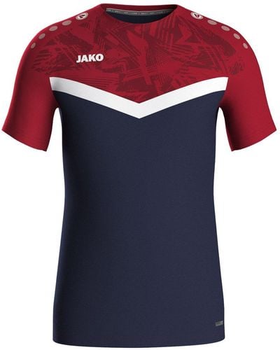 JAKÒ Kurzarmshirt T-Shirt Iconic marine/chili rot