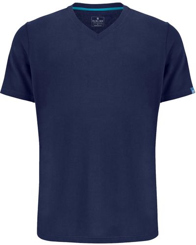 Elkline T-Shirt Must Be V-Ausschnitt - Blau
