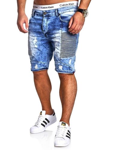 behype Shorts BENSOS im 5-Pocket-Stil - Blau