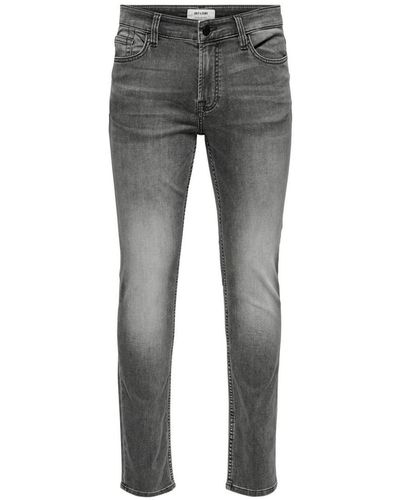 Only & Sons Regular-fit-Jeans ONSLOOM LIFE SLIM ZIP JOG ST 7103 - Grau