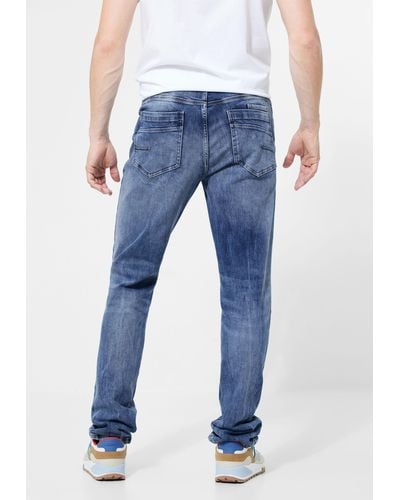 Street One Men Regular-fit-Jeans im Used Look - Blau