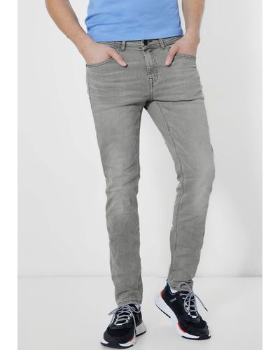 Street One Men Slim-fit-Jeans in grauer Waschung - Schwarz