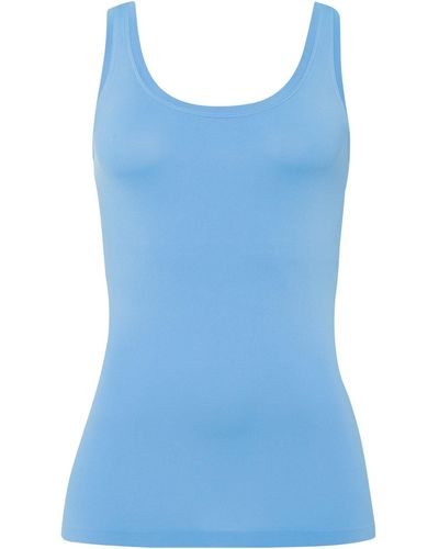 Hanro Ägertop Touch Feeling träger-top shirt ärmellos - Blau