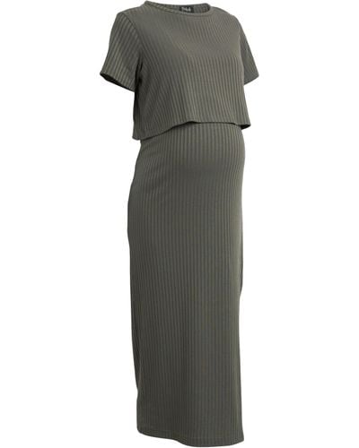 Next Umstandskleid Kurzärmeliges Kleid zum Stillen, Umstandsmode (1-tlg) - Grau