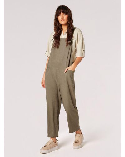 Apricot Jumpsuit in unifarben, mit Taschen - Natur