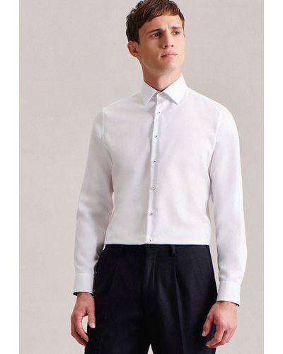 Seidensticker Businesshemd Slim Langarm Kentkragen Uni - Weiß